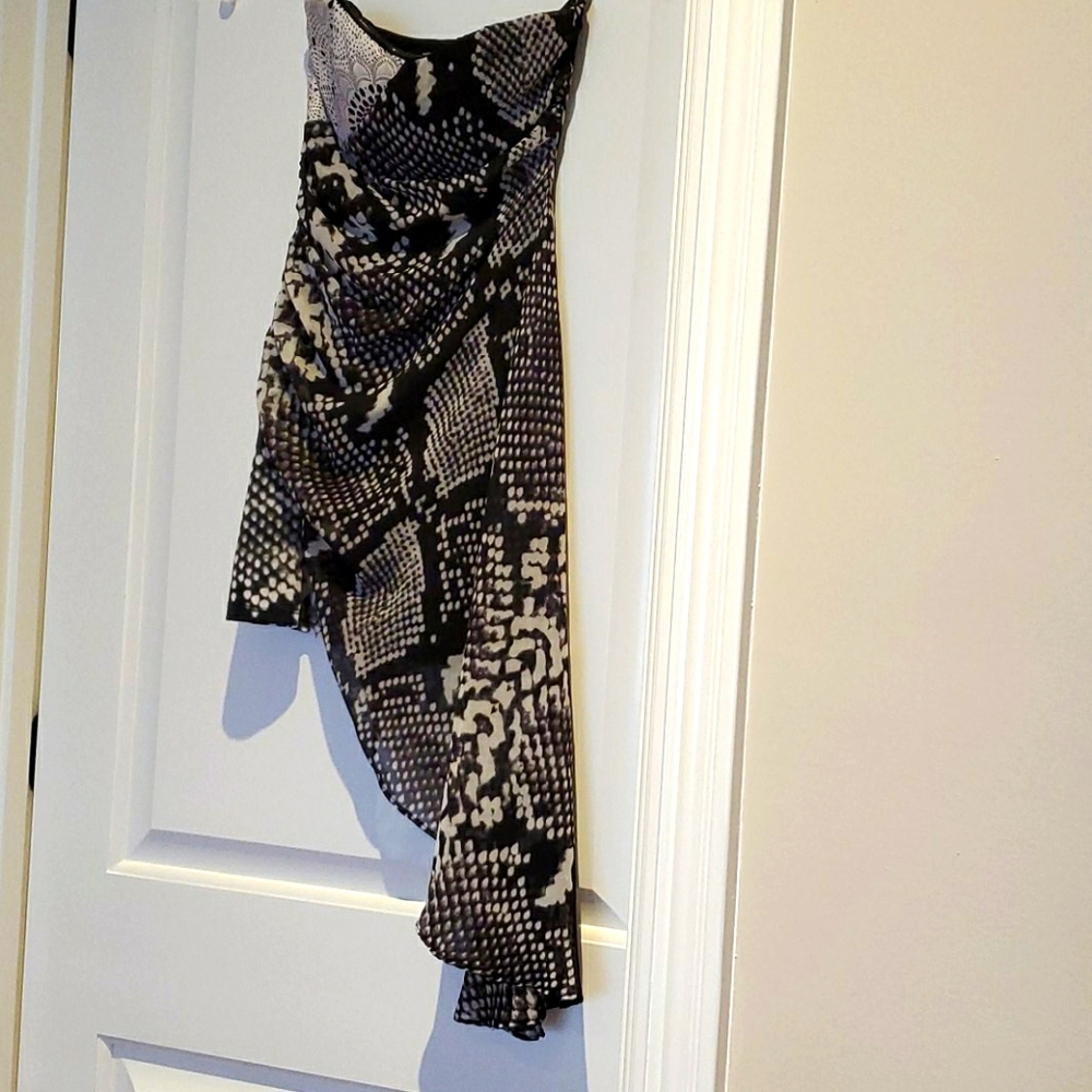 XS Bebe Addiction Strapless Mini Dress